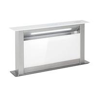 Klarstein Royal Flush Eco - Cappa aspirante, 60 cm bianco, cappa a scomparsa, 576 m³/h, Touch-To-Slide, illuminazione LED, efficienza energetica acciaio inox e vetro, ricircolo e scarico aria