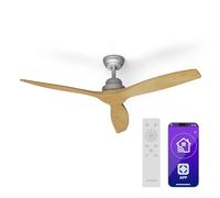 KLARSTEIN Santa Elena Smart - Ventilatore da Soffitto, 52", 6 Velocità, Telecomando, Controllo con App, Silenzioso: 45 dB, Estiva/Invernale, 10260 m³/ora, Design Moderno, Acero
