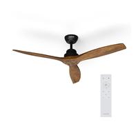 KLARSTEIN Santa Elena Ventilatore da Soffitto 52" - Telecomando, 6 velocità, Silenzioso 45 Db, modalità Estate/Inverno, 3 Pale in Legno, Timer 8h, 132cm, Noce