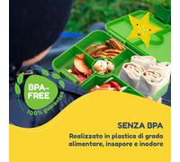 Klarstein schmatzfatz by Lite - Portapranzo, 6 scomparti, 20,8 x 4,5 x 15 cm (LxAxP), senza BPA, leggerissimo, Tritan
