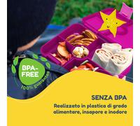 schmatzfatz by Lite - Portapranzo, 6 scomparti, 20,8 x 4,5 x 15 cm (LxAxP), senza BPA, leggerissimo, Tritan