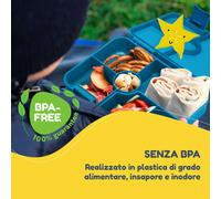 Klarstein schmatzfatz by Lite - Portapranzo, 6 scomparti, 20,8 x 4,5 x 15 cm (LxAxP), senza BPA, leggerissimo, Tritan