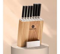 Kitano 8 pezzi Set di coltelli con blocco in legno da 7 coltelli in acciaio
