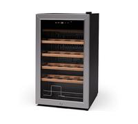 KLARSTEIN Shiraz Premium Smart 24 SS CANTINETTA VINO, 24 bottiglie, 5 ripiani, dimensoni: L 43 cm, A 74 cm, P 44 cm, temperatura minima 5 °C, Argento, Nero