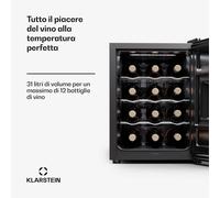 Silent Vino 12 Uno cantinetta vino, 31 l / 12 bottiglie, 5-18 °C, touch