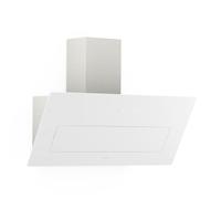 Klarstein SleekAir Cappa Cucina - 90cm Cappa Inclinata, 718 m³/h, A++ Efficienza Energetica, Touch Control, LED 5W, Silenziosa 67 dB, Doppia Ventilazione, Filtro ai Carboni, Bianco