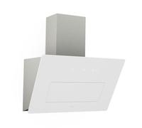 KLARSTEIN SleekAir Cappa Cucina - 60cm Cappa Inclinata, 686 m³/h Efficienza Energetica, Touch Control, LED 5W, Silenziosa, Bianco, Scarico & Ricircolo