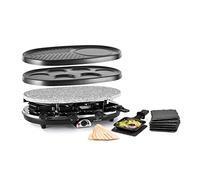 Klarstein Steaklette All-U-Can-Grill Raclette - Griglia da raclette da 1500 Watt, per 8 persone incl. teglie, temperatura regolabile in continuo, griglia 4in1, incluso sottopentola e spatola di legno