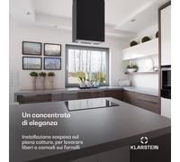 Klarstein Structura cappa aspirante a scarico/ricircolo d'aria 641m³/h max. EEC A LED nero