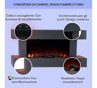 Klarstein Studio Light & Fire 1 Smart - Camino 1000/2000 W, MDF, controllo tramite WiFi