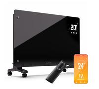 Klarstein Stufa Elettrica Basso Consumo, Stufa 2500W, Termoconvettore Smart con Rotelle, Termosifone Portatile, Termoconvettore a Parete con Termostato, Stufetta Elettrica per Casa