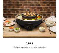 Klarstein Szechuan, Hot Pot e piastra grill 2 in 1, 5l, 1350 / 600 W, nero