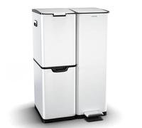 Klarstein Tiyo 3-in-1 - Cestino dei rifiuti da 60 L | 30 L + 17 L + 13 L | Raccolta differenziata | Soft-Close | Alloggiamento in acciaio inox