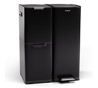 KLARSTEIN Tiyo 3-in-1 - Pattumiera da 60L per Raccolta Differenziata con Pedale e Coperchio Soft-Close, Struttura in Acciaio Inox, Secchi Rimovibili, Adesivi per Etichettatura