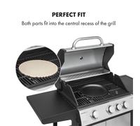 Klarstein Tomahawk 3.1 S Set per arrostire e cuocere, padella e pietra per pizza Ø29 cm