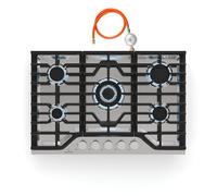 Turbocast piano cottura a gas | Acciaio inox 304 | 5 bruciatori | Portapentole professionale in ghisa | Bruciatore wok