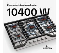 Turbocast piano cottura a gas | Acciaio inox 304 | 5 bruciatori | Portapentole professionale in ghisa | Bruciatore wok