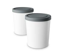 Klarstein Vaschette per Gelato 2x1L - Contenitori in Plastica con Coperchio, Lavabili in Lavastoviglie, Accessorio per Gelatiera & Yogurtiera, Leggeri & Resistenti