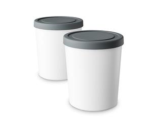 Klarstein Vaschette per Gelato 2x1L - Contenitori in Plastica con Coperchio, Lavabili in Lavastoviglie, Accessorio per Gelatiera & Yogurtiera, Leggeri & Resistenti