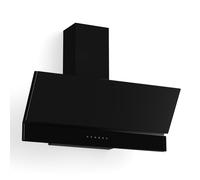 Klarstein Velaire Cappa Cucina 90 cm - 820 m³/h, Touch Invisibile, LED, Classe A++, 3 Velocità + Boost, Filtro Carbone & Alluminio, Cappa Aspirante Angolare, Cappe Inclinate, Nero