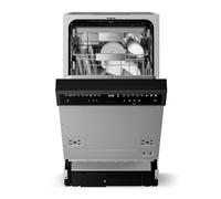 Klarstein Velaire Lavastoviglie da Incasso 45cm - Semi-Integrata, 10 Coperti, 9 Programmi, Silenziosa 42 dB, Classe B, AquaStop, Blocco Bambini, Display, Lavastoviglie Incasso