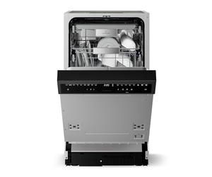 Klarstein Velaire Lavastoviglie da Incasso 45cm - Semi-Integrata, 10 Coperti, 9 Programmi, Silenziosa 42 dB, Classe B, AquaStop, Blocco Bambini, Display, Lavastoviglie Incasso