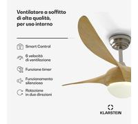 Klarstein Ventilatore a soffitto Monteverde con luce dimmerabile