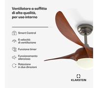 Klarstein Ventilatore da soffitto Monteverde con luce dimmerabile