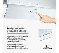 Ventimate - Cappa aspirante | Controllo touch | Ricircolo/Scarico | Classe energetica A+ | 3 livelli | LED | Silenziosa