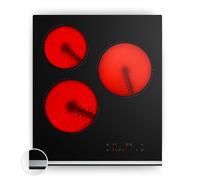 Klarstein VeroSteel 45cm Piano Cottura Vetroceramica 3 Fuochi Nero