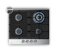 Klarstein VeroSteel 60cm Fornello a gas 4 Fuochi Argento