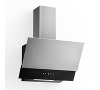 Klarstein Verosteel Cappa Cucina 60cm - Cappa Inclinata, Touch, 624 m³/h, A++ Efficienza, LED, Filtro Carbone & Alluminio, Silenziosa, Acciaio Inox & Vetro Nero