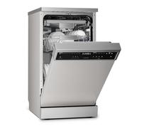 Klarstein Verosteel Lavastoviglie 45cm Libera Installazione - 10 Coperti, 9 Programmi, 42 dB, Classe B, AquaStop, Blocco Bambini, Argento, Display, Lavastoviglie Compatta