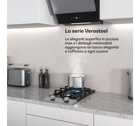 Klarstein Verosteel - Piano cottura a gas, 2 fuochi | Accensione elettrica | Compatibile con metano e GPL | 4200 W | 30 cm