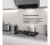 Verosteel - Piano cottura a gas | 4 fuochi | Accensione elettrica | Compatibile con metano e GPL | 8000 W | 60 cm