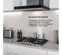 Klarstein Verosteel - Piano cottura a gas + cappa | Acciaio inox | 60 cm