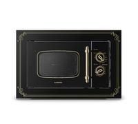 Klarstein Victoria 20 Microonde da Incasso 20 L - retrò, 800 W microonde/1000 W grill, 3 funzioni combinate, acciaio inox, telaio di montaggio incluso, nero