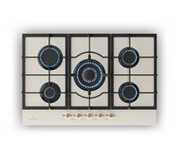 Klarstein Victoria 5 - Piano cottura a gas, 5 fuochi, bruciatori Sabaf, vetroceramica, look rétro