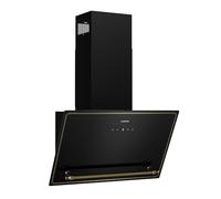 Klarstein Victoria - Cappa da Cucina Angolare, 60cm, Design Nero & Oro, 400m³/ora, Efficienza Energetica A++, Controllo Touch, Display LED, Silenziosa: 52dB, Filtri al Carbone, Cappa con LED