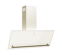 Klarstein Victoria - Cappa da Cucina Angolare, 90cm, 400m³/ora, Controllo Touch, Display LED, Efficienza Energetica A++, Silenziosa: 52dB, Crema & Oro, Estrazione & Ricircolo