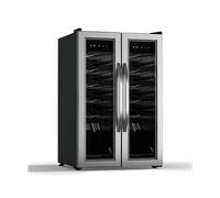 KLARSTEIN Vinamour 36 CANTINETTA VINO, 24 bottiglie, 7 ripiani, dimensoni: L 50,80 cm, A 79,70 cm, P 49 cm, temperatura minima 5 °C, Argento, Nero