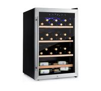 KLARSTEIN Vinamour 48 Uno CANTINETTA VINO, 48 bottiglie, 3 ripiani, dimensoni: L 54 cm, A 84 cm, P 58 cm, temperatura massima 18 °C, temperatura minima 4 °C, Argento, Nero