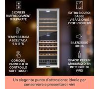 Vinamour 54 Duo - Frigorifero per vini, 2 zone, 148 litri, 54 bottiglie, display touch