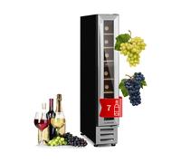 KLARSTEIN Vinovilla 7 CANTINETTA VINO, 7 bottiglie, 6 ripiani, dimensoni: L 15 cm, A 87 cm, P 56 cm, temperatura minima 5 °C, Argento, Nero
