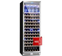 Klarstein Vinovilla Grande - Frigorifero per vino, 425 l, 165 bottiglie, 13 ripiani, Touch Control, Luci LED selezionabili in 3 colori, Porta bicchieri di vino, Temperatura regolabile, Nero