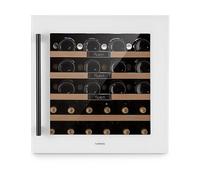 KLARSTEIN Vinsider 36 Built-In Uno CANTINETTA VINO, 36 bottiglie, 4 ripiani, dimensoni: L 55 cm, A 59 cm, P 55 cm, temperatura massima 20 °C, temperatura minima 5 °C, Bianco, Legno, Nero