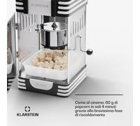 Volcano - Macchina per popcorn, 300 watt, pentola in acciaio inox, 60 g/4 min., design rétro