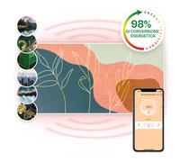 Klarstein Wonderwall Air Art Smart - Pannello radiante a infrarossi, 60 x 120 cm, 700 W, installazione a parete, controllo con app, linee dorate