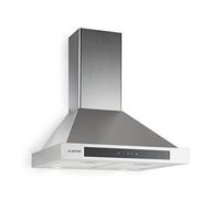 Klarstein Zelda - Cappa aspirante, Aria di scarico/ricircolo, 3 passi, max. 620 m³ / h, Touch, Timer, acciaio inox, vetro, 60 cm, filtro in alluminio, tubo scarico, argento