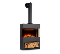Klarstein Camino elettrico, Riscaldatori elettrici per soggiorno e interni, Camino elettrico con fiamme LED, Camino indipendente, Termoventilatore con timer, Termostato regolabile, Riscaldamento 1800
